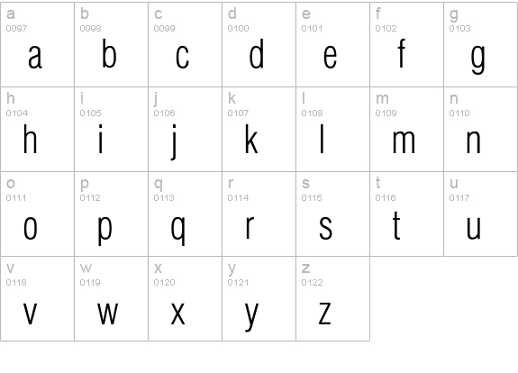 HallmarkeCondLight lowercase a-z preview
