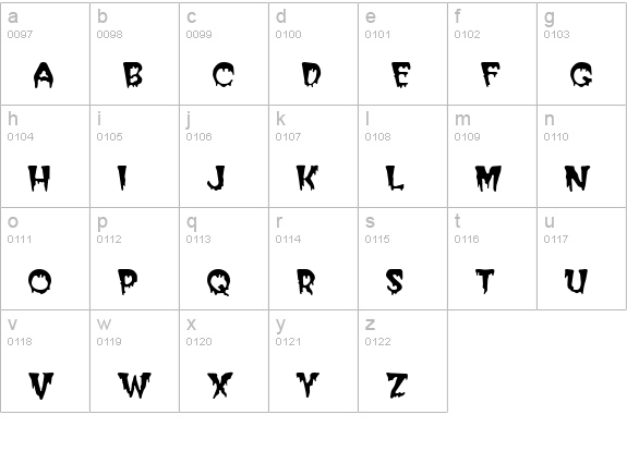 Halloween lowercase a-z preview