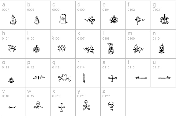 Halloween Borders lowercase a-z preview
