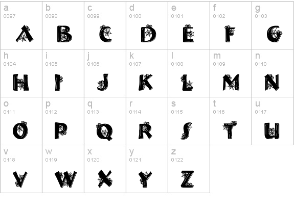 Halloween Spider lowercase a-z preview