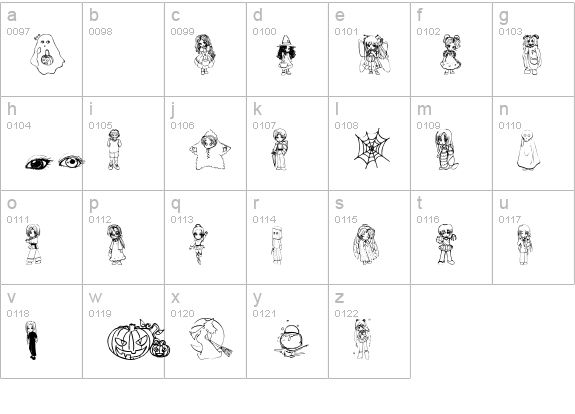halloween2001 lowercase a-z preview