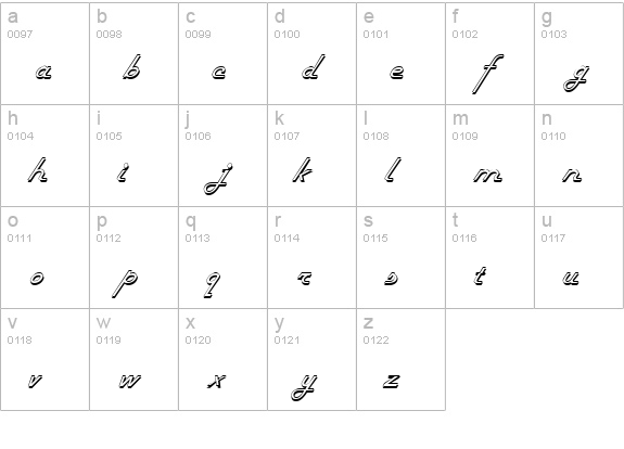 Halo Italic lowercase a-z preview