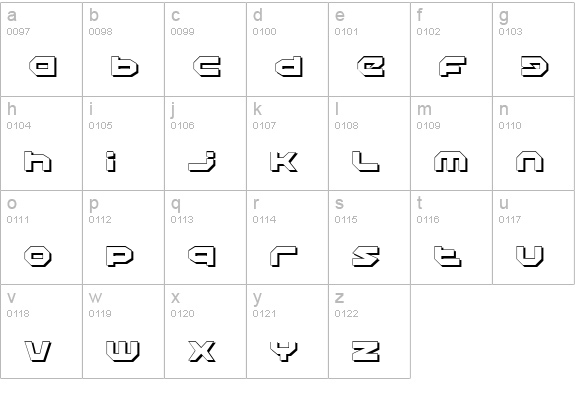Halo Shadow lowercase a-z preview