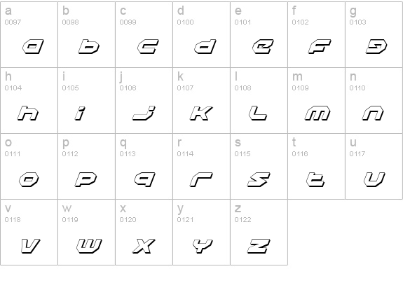 Halo Shadow Italic lowercase a-z preview
