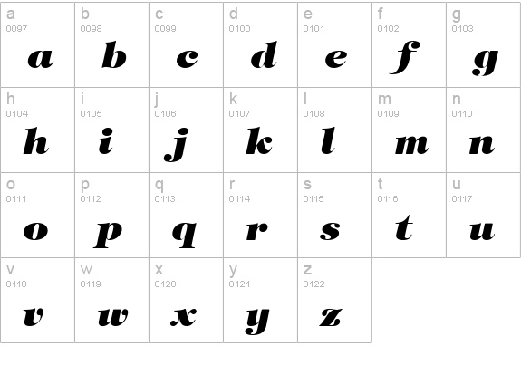Halverson Heavy Italic lowercase a-z preview