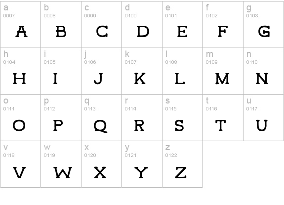 Hamer Typeface lowercase a-z preview