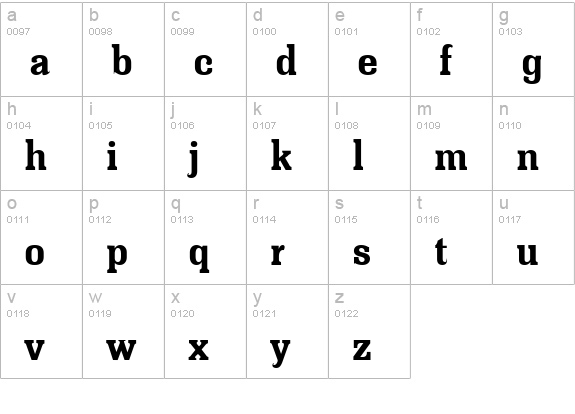 Hamilton lowercase a-z preview