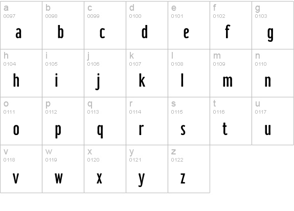 Hamilton-Light lowercase a-z preview