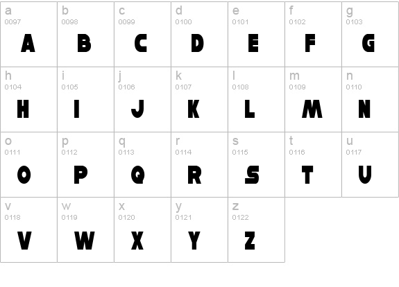 Han Solo Condensed lowercase a-z preview