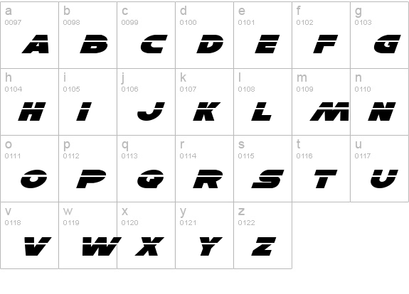 Han Solo Exp Laser Italic lowercase a-z preview