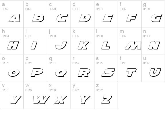 Han Solo Exp Shadow Italic lowercase a-z preview