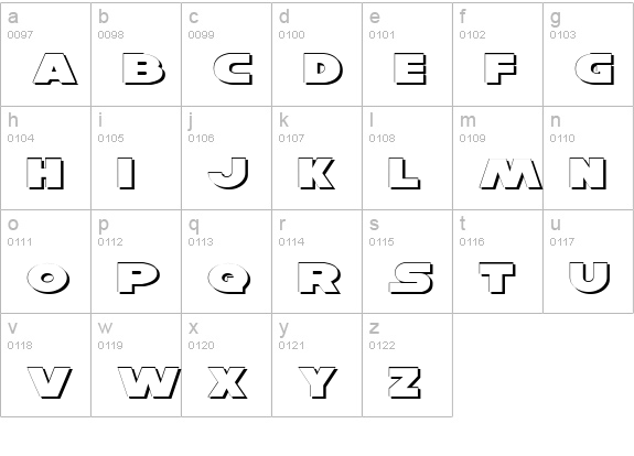 Han Solo Expanded Shadow lowercase a-z preview