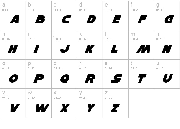 Han Solo Italic lowercase a-z preview