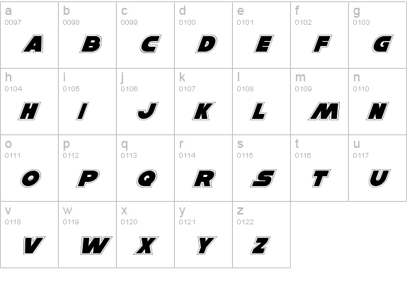Han Solo Pro Italic lowercase a-z preview