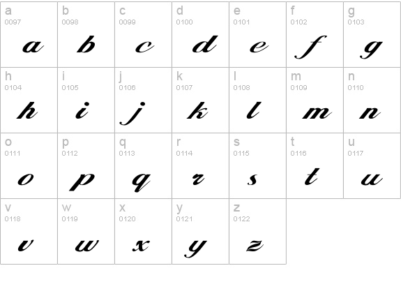 Hancock Wd lowercase a-z preview