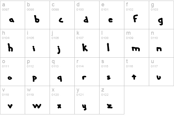 Hand Me Down S BRK lowercase a-z preview