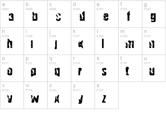 Handgranade lowercase a-z preview