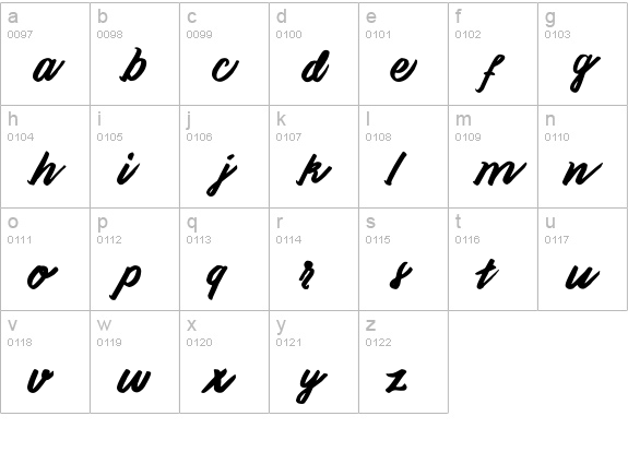 Handoubt lowercase a-z preview