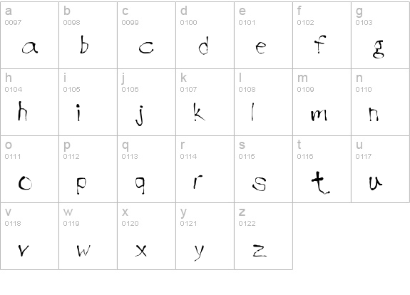Handwrite-InkblotA lowercase a-z preview