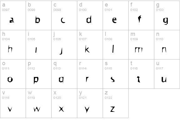 Hangover lowercase a-z preview