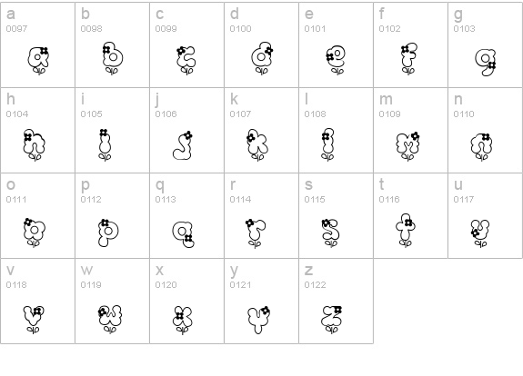 Hannah lowercase a-z preview