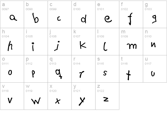 HanselEF-Regular lowercase a-z preview