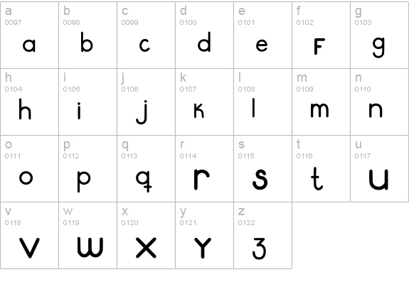 Happines lowercase a-z preview
