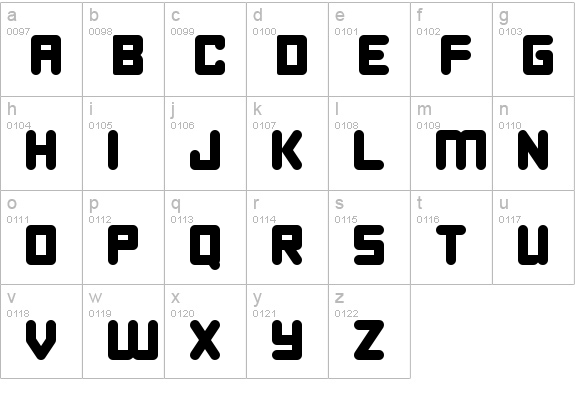 Happy Bomb
 lowercase a-z preview