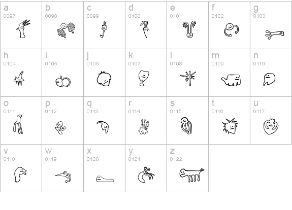 Happy Offsprings of Plankton lowercase a-z preview