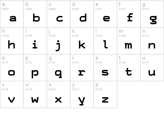 HardCase-DemiBold lowercase a-z preview