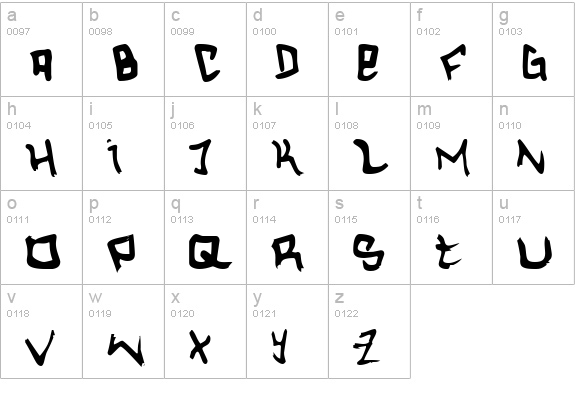 Hardcore lowercase a-z preview