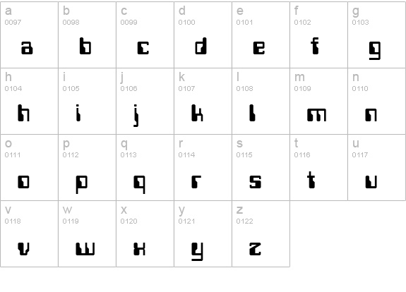 Harddisc lowercase a-z preview