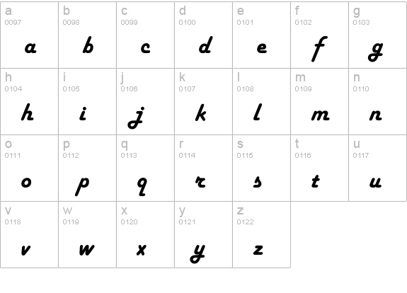 Harlekin lowercase a-z preview