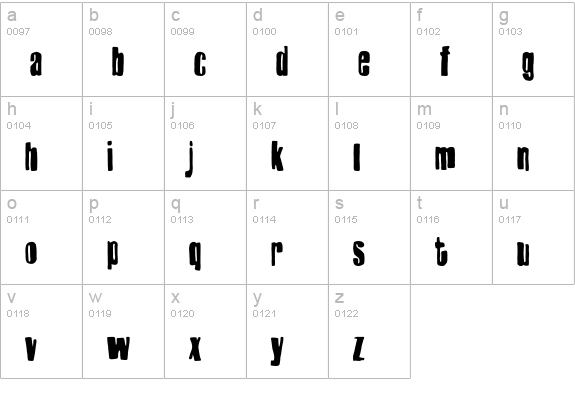Harlem-SlangBold lowercase a-z preview