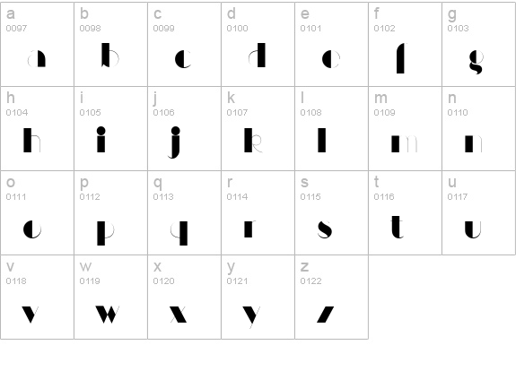 HarlemNights-Regular lowercase a-z preview