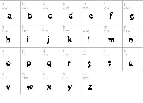 Harlequin lowercase a-z preview