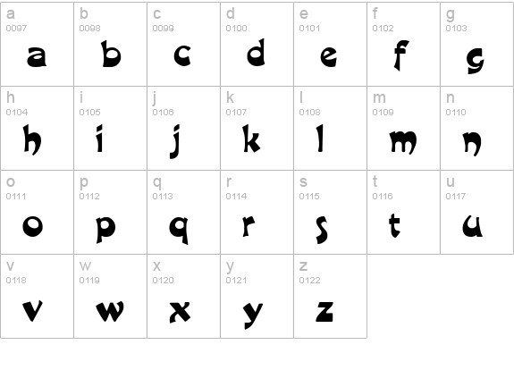 Harquil Regular lowercase a-z preview