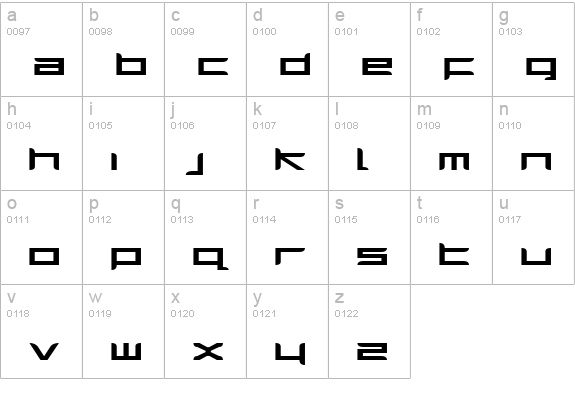 Harrier Expanded lowercase a-z preview