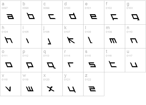 Harrier Leftalic lowercase a-z preview