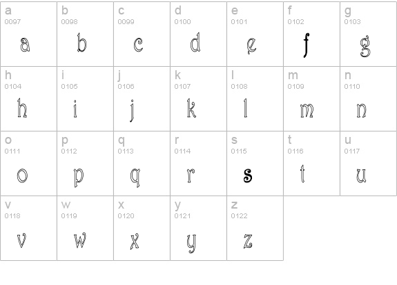 HarringtonHC lowercase a-z preview