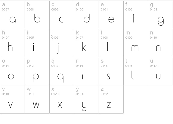 HarryThin lowercase a-z preview