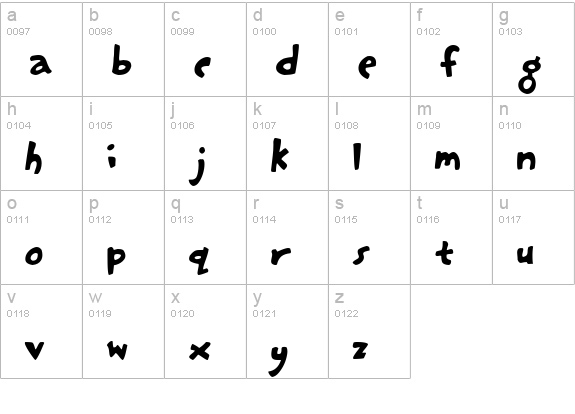Hasty Pudding lowercase a-z preview