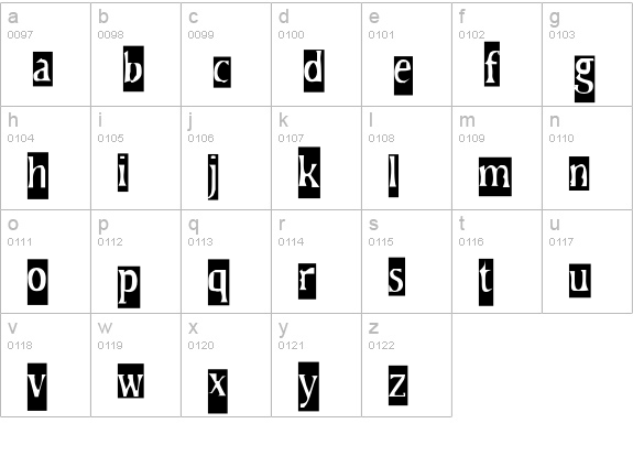 HateNoteExtortionate lowercase a-z preview