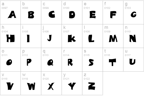 Hattrick lowercase a-z preview