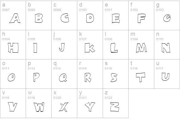 HattrickOpen lowercase a-z preview