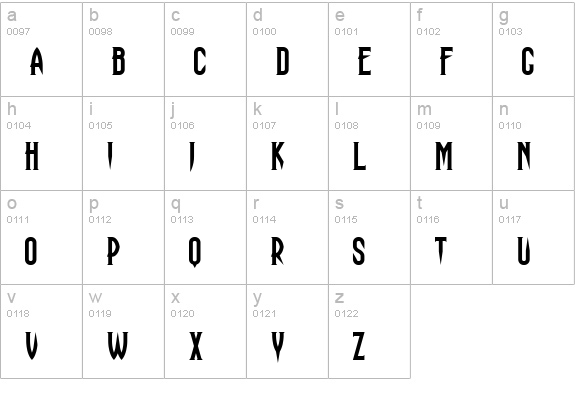 Haunting Attraction lowercase a-z preview