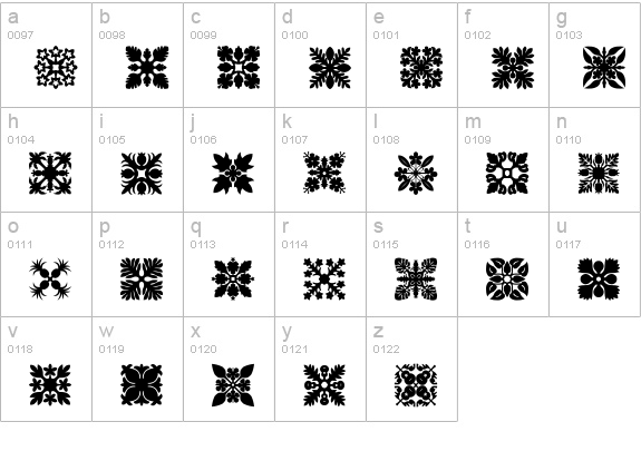 Hawaiian Quilt1 lowercase a-z preview