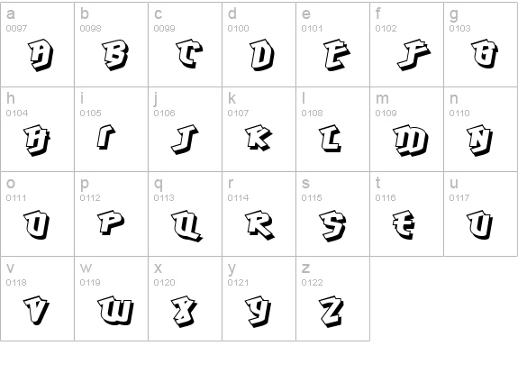 Hawkeye lowercase a-z preview