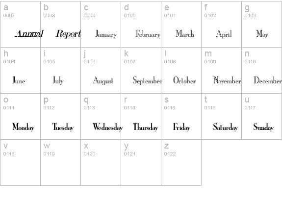 Headlines Regular lowercase a-z preview
