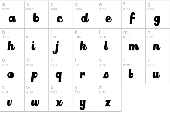 Heart lowercase a-z preview